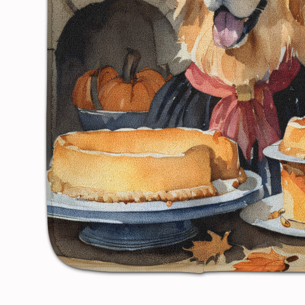 Golden Retriever Fall Kitchen Pumpkins Memory Foam Kitchen Mat
