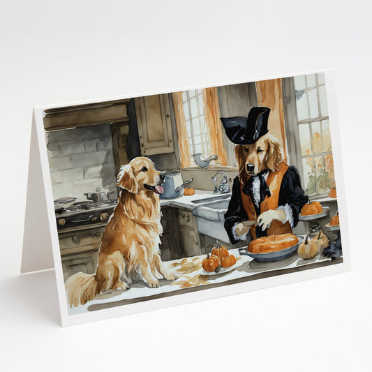 Buy this Golden Retriever Fall Kitchen Pumpkins Greeting Cards and Envelopes Pack of 8