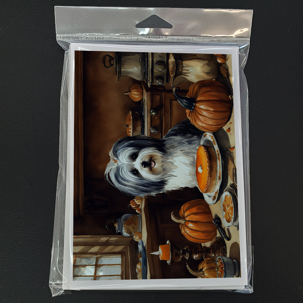 Havanese Fall Kitchen Pumpkins Greeting Cards and Envelopes Pack of 8