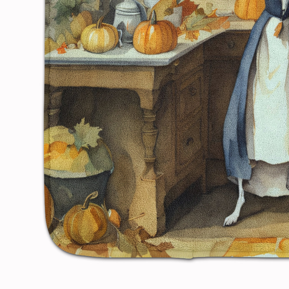 Italian Greyhound Fall Kitchen Pumpkins Memory Foam Kitchen Mat