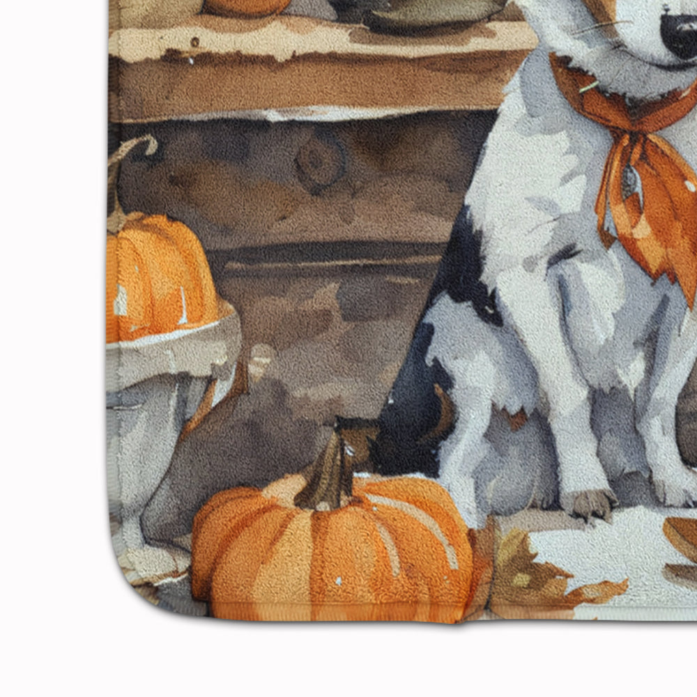 Jack Russell Terrier Fall Kitchen Pumpkins Memory Foam Kitchen Mat
