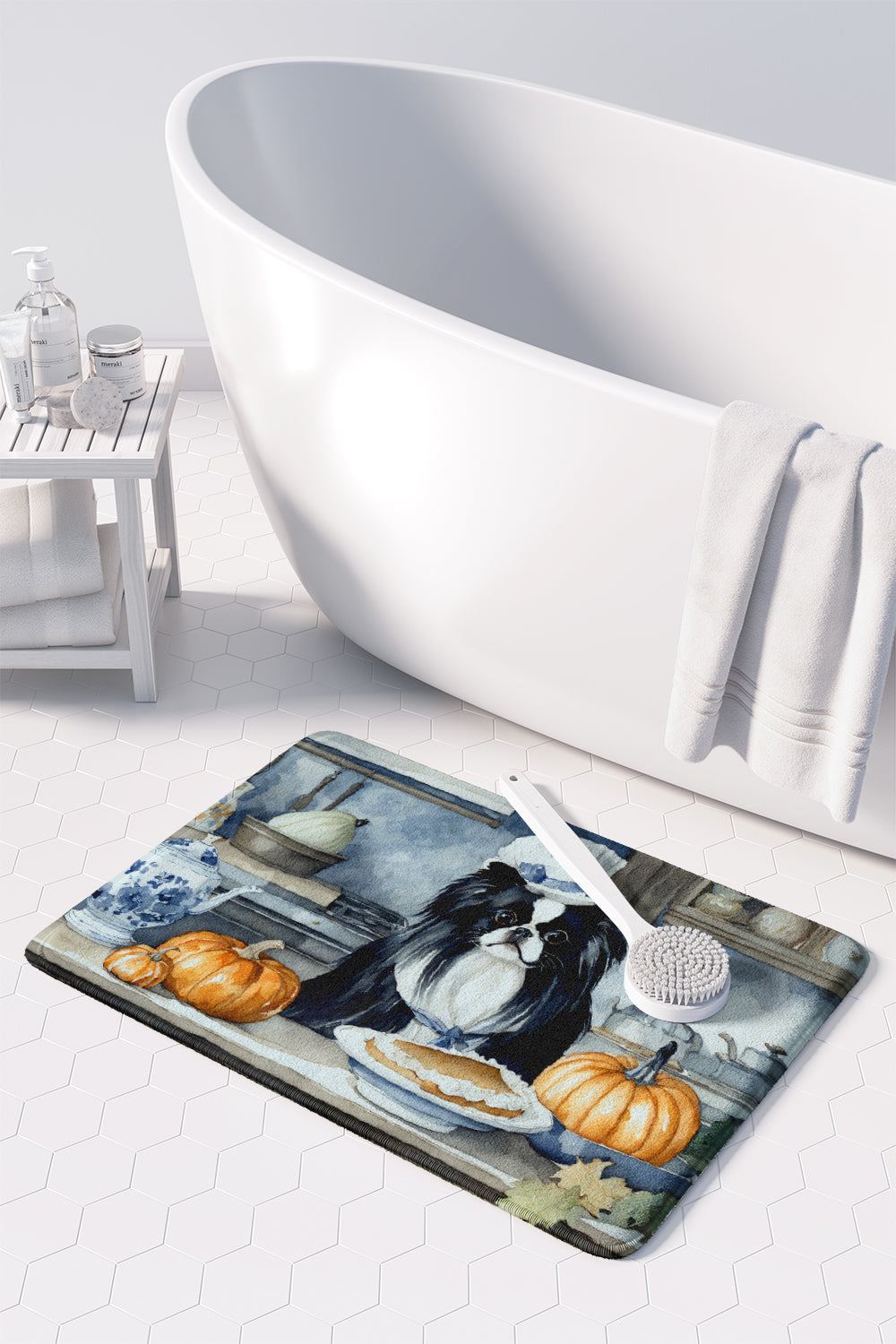 Japanese Chin Fall Kitchen Pumpkins Memory Foam Kitchen Mat