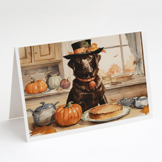 Buy this Chocolate Lab Fall Kitchen Pumpkins Greeting Cards and Envelopes Pack of 8