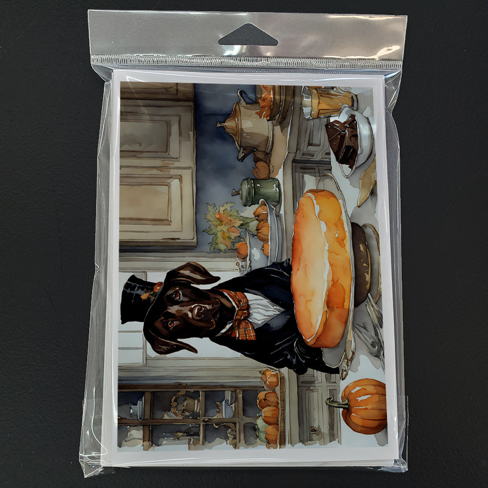 Chocolate Lab Fall Kitchen Pumpkins Greeting Cards and Envelopes Pack of 8