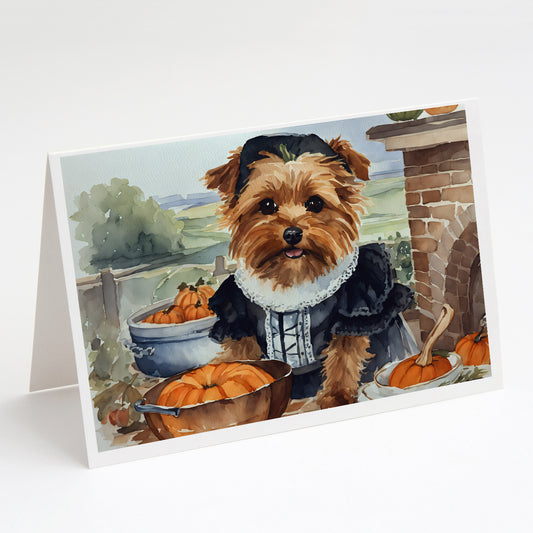 Buy this Norfolk Terrier Fall Kitchen Pumpkins Greeting Cards and Envelopes Pack of 8