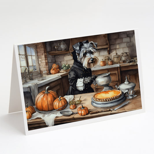 Buy this Schnauzer Fall Kitchen Pumpkins Greeting Cards and Envelopes Pack of 8