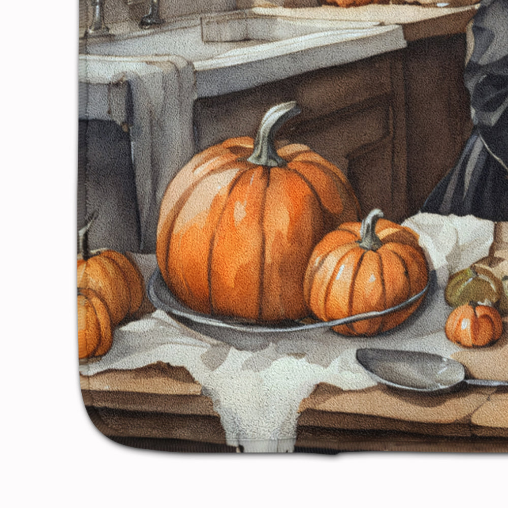 Schnauzer Fall Kitchen Pumpkins Memory Foam Kitchen Mat