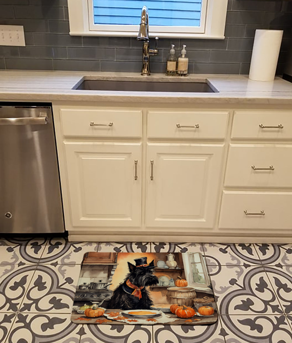 Scottish Terrier Fall Kitchen Pumpkins Memory Foam Kitchen Mat