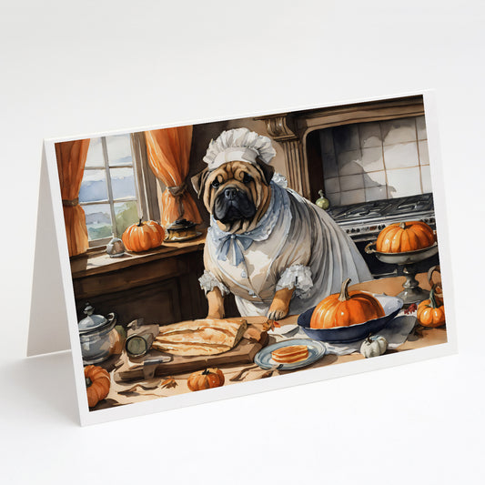 Buy this Shar Pei Fall Kitchen Pumpkins Greeting Cards and Envelopes Pack of 8