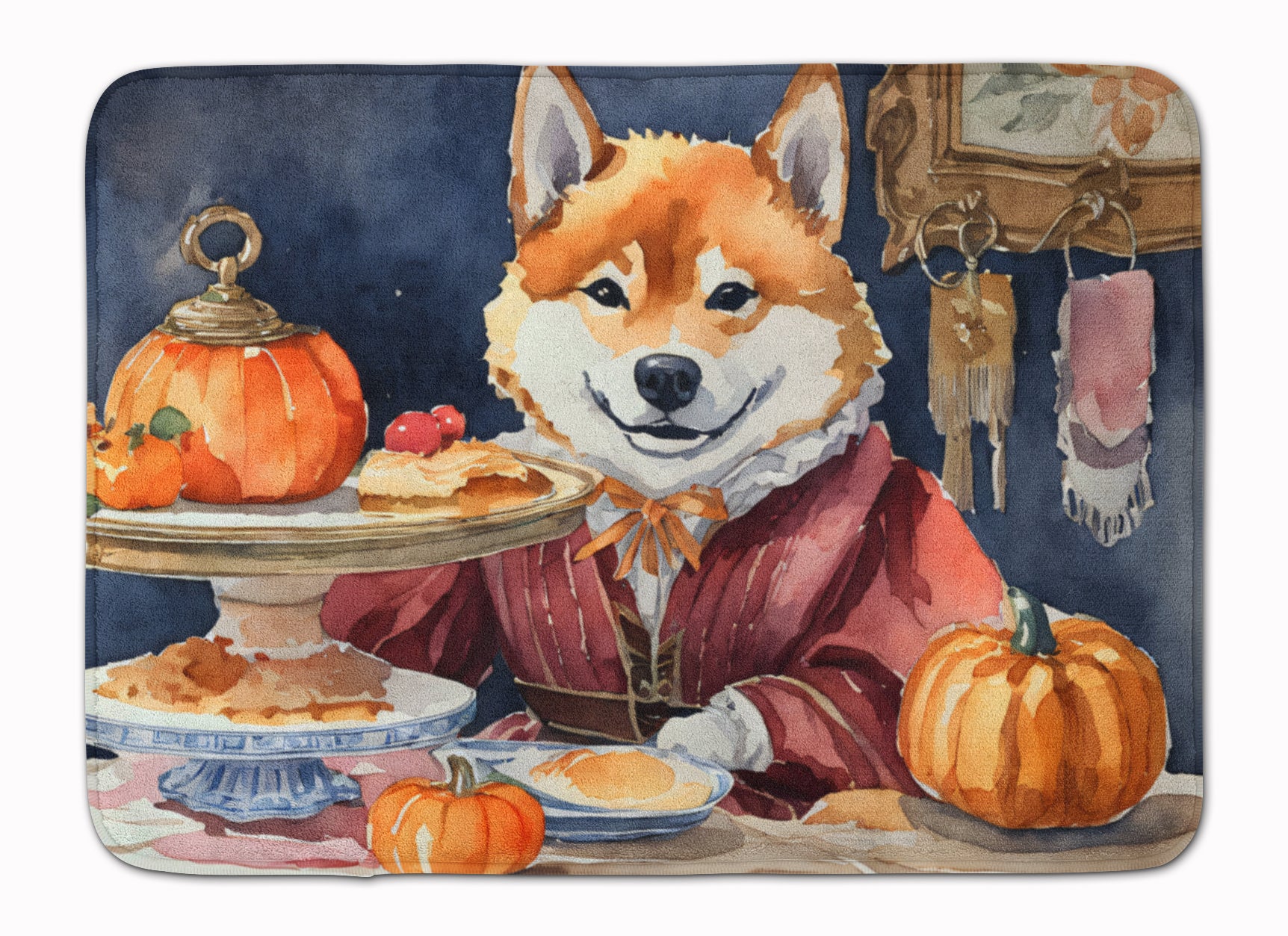 Buy this Shiba Inu Fall Kitchen Pumpkins Memory Foam Kitchen Mat