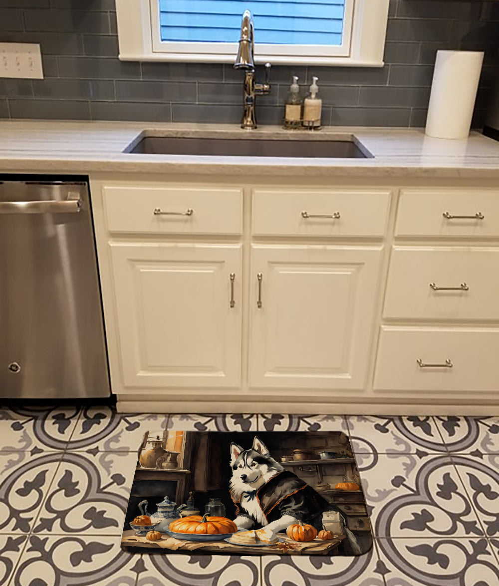 Siberian Husky Fall Kitchen Pumpkins Memory Foam Kitchen Mat