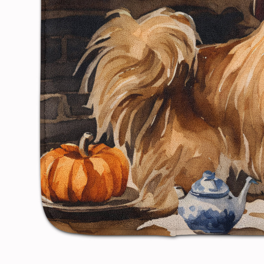 Tibetan Spaniel Fall Kitchen Pumpkins Memory Foam Kitchen Mat