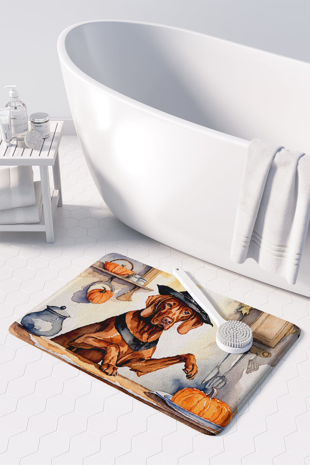 Vizsla Fall Kitchen Pumpkins Memory Foam Kitchen Mat