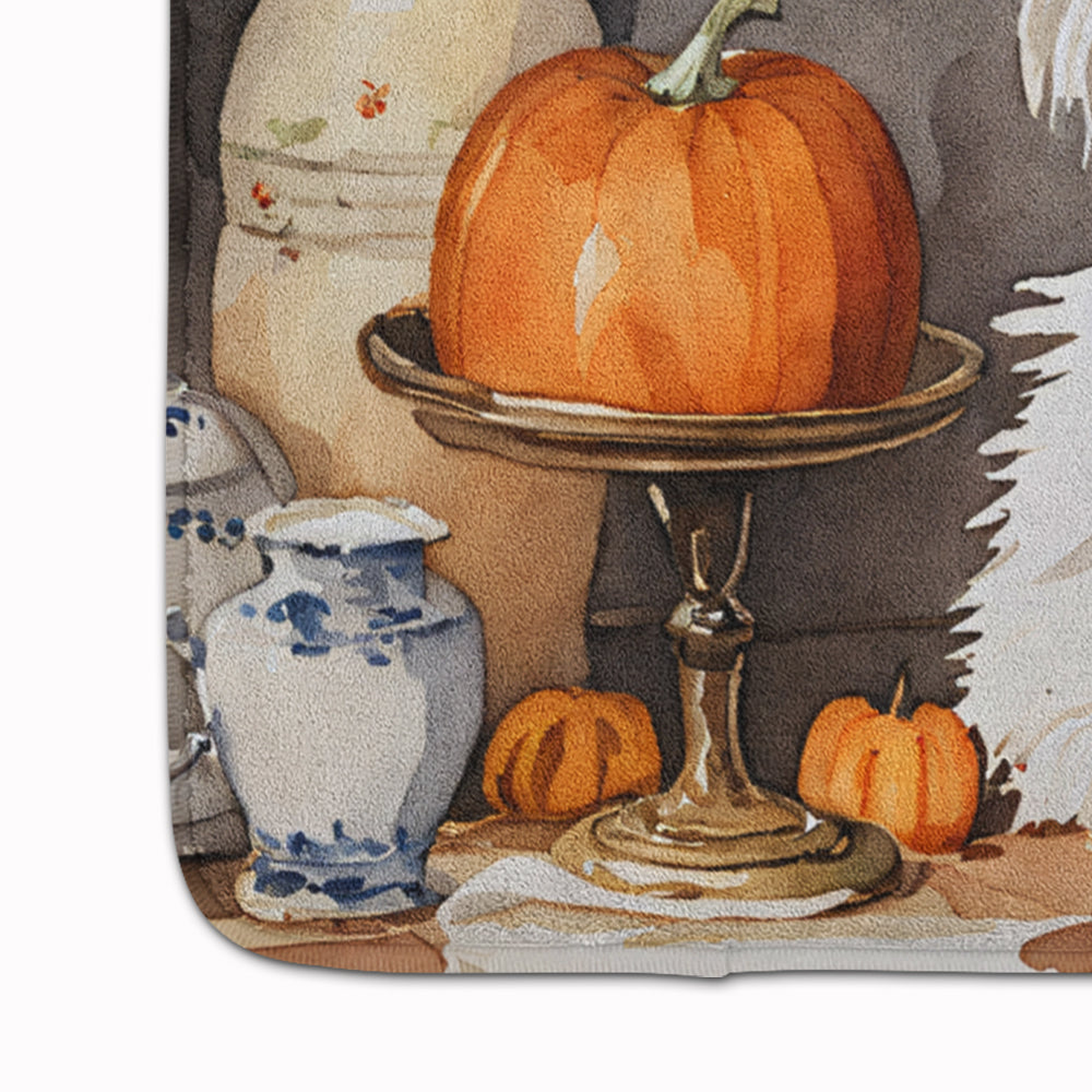 Westie Fall Kitchen Pumpkins Memory Foam Kitchen Mat
