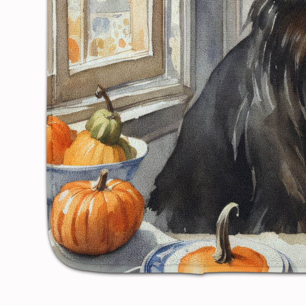 Belgian Sheepdog Fall Kitchen Pumpkins Memory Foam Kitchen Mat