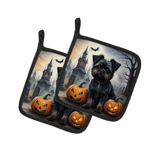 Buy this Affenpinscher Spooky Halloween Pair of Pot Holders