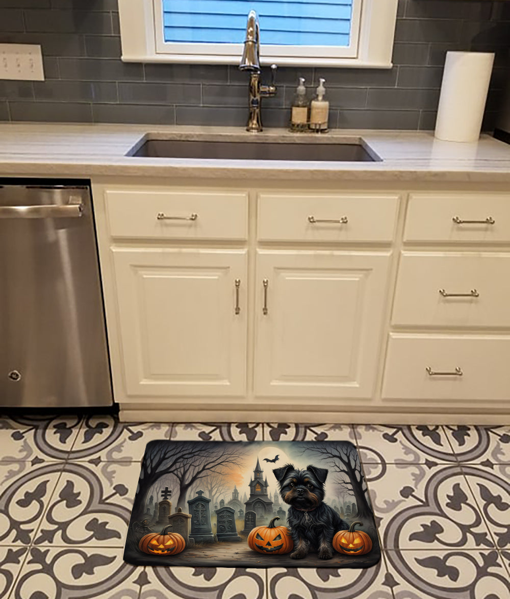 Affenpinscher Spooky Halloween Memory Foam Kitchen Mat