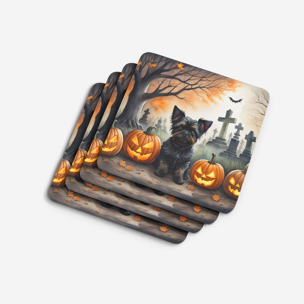 Affenpinscher Spooky Halloween Foam Coasters