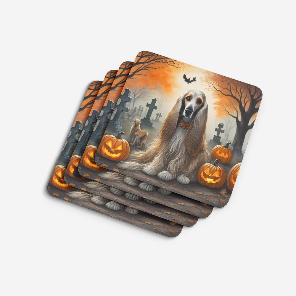 Afghan Hound Spooky Halloween Foam Coasters