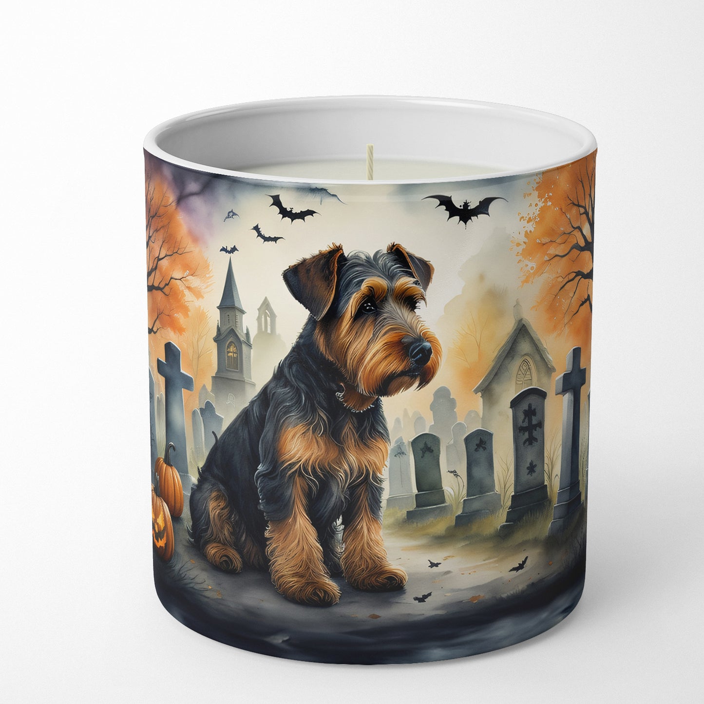 Airedale Terrier Spooky Halloween Decorative Soy Candle