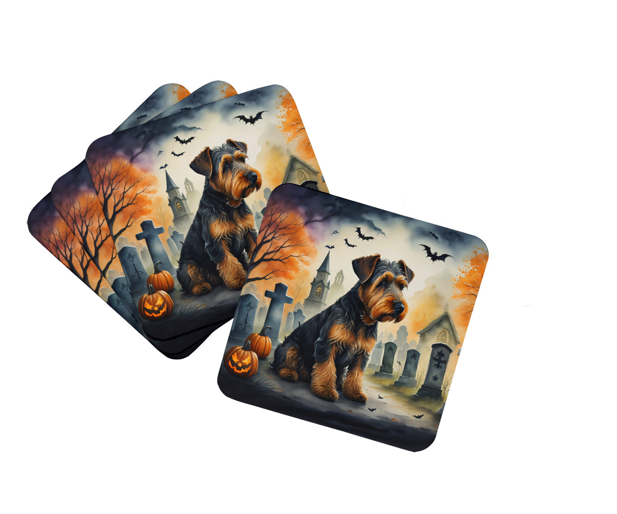 Buy this Airedale Terrier Spooky Halloween Foam Coasters