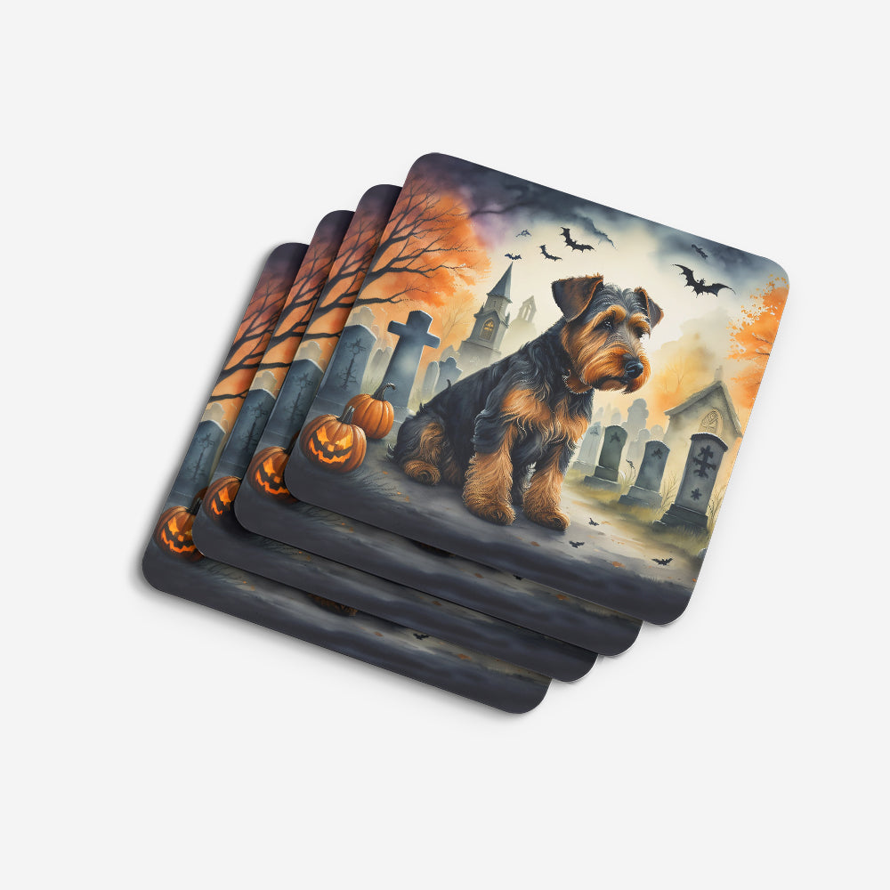 Airedale Terrier Spooky Halloween Foam Coasters