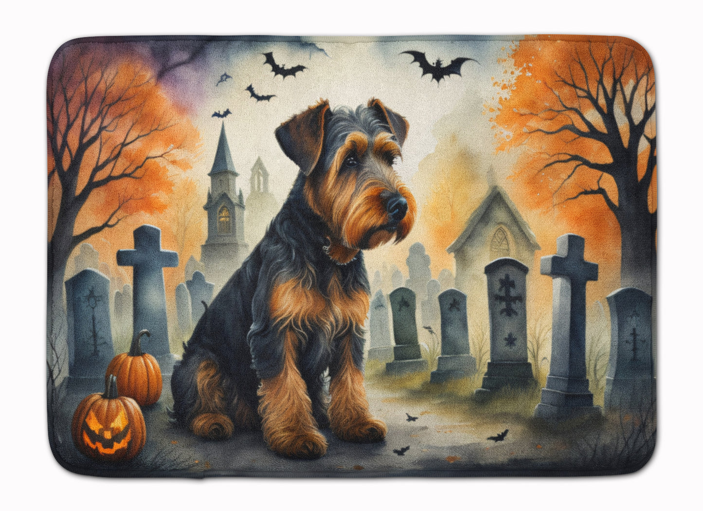 Buy this Airedale Terrier Spooky Halloween Memory Foam Kitchen Mat