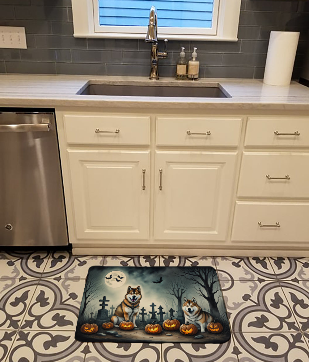 Akita Spooky Halloween Memory Foam Kitchen Mat
