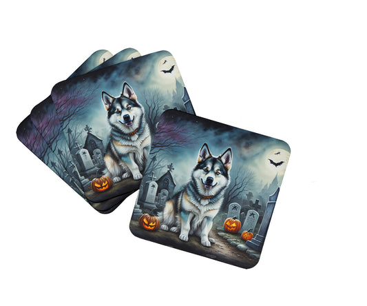 Buy this Alaskan Malamute Spooky Halloween Foam Coasters