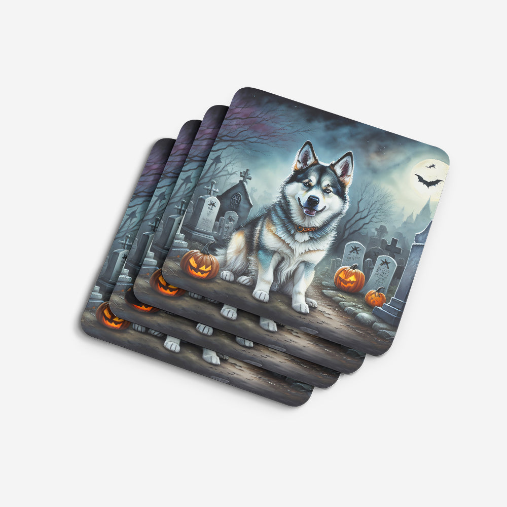 Alaskan Malamute Spooky Halloween Foam Coasters
