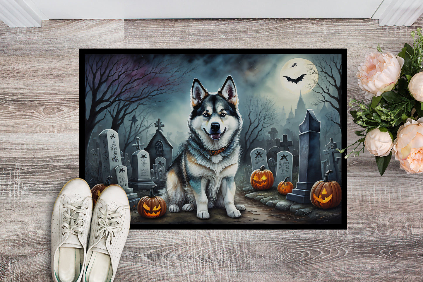 Alaskan Malamute Spooky Halloween Doormat