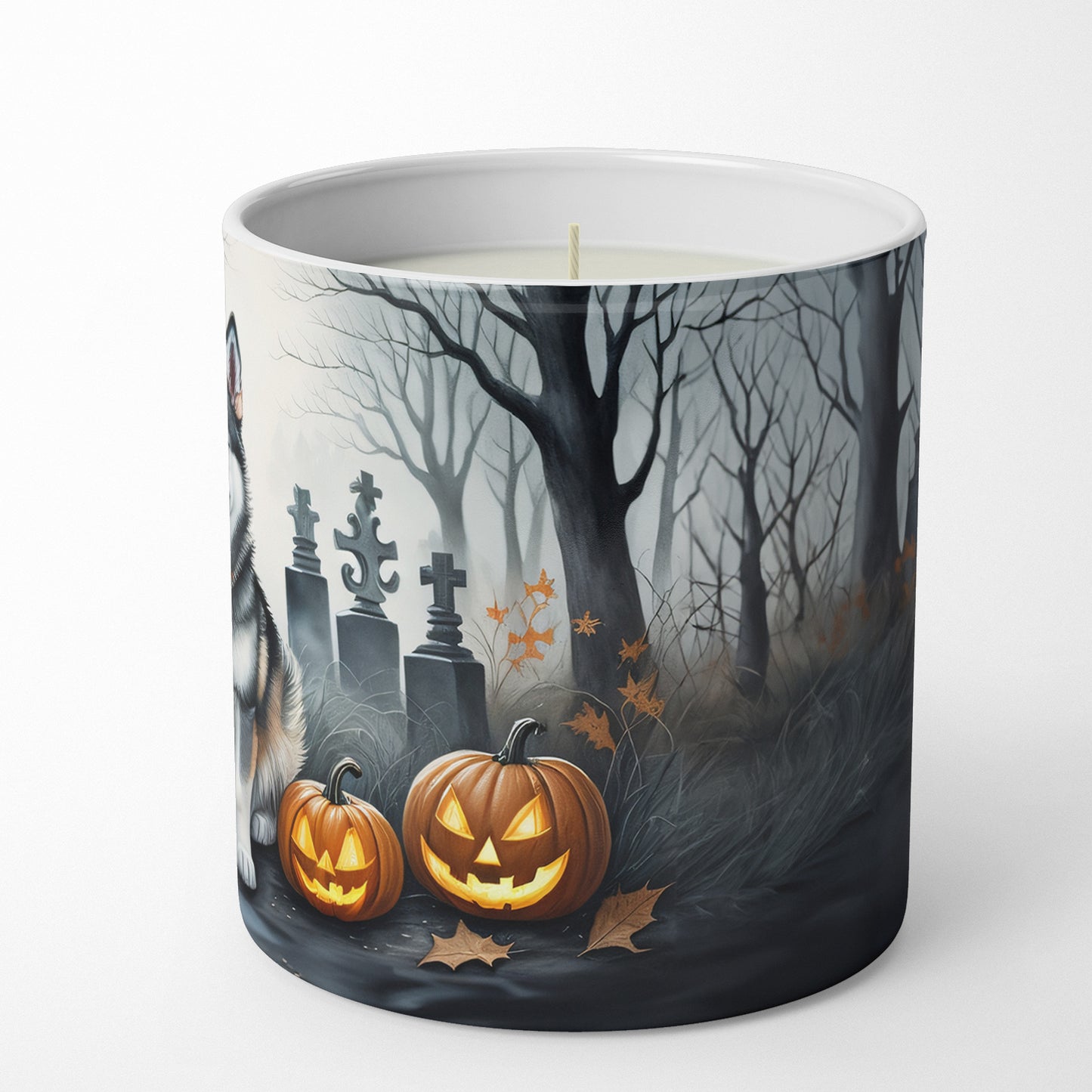 Alaskan Malamute Spooky Halloween Decorative Soy Candle