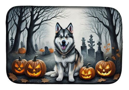 Buy this Alaskan Malamute Spooky Halloween Dish Drying Mat