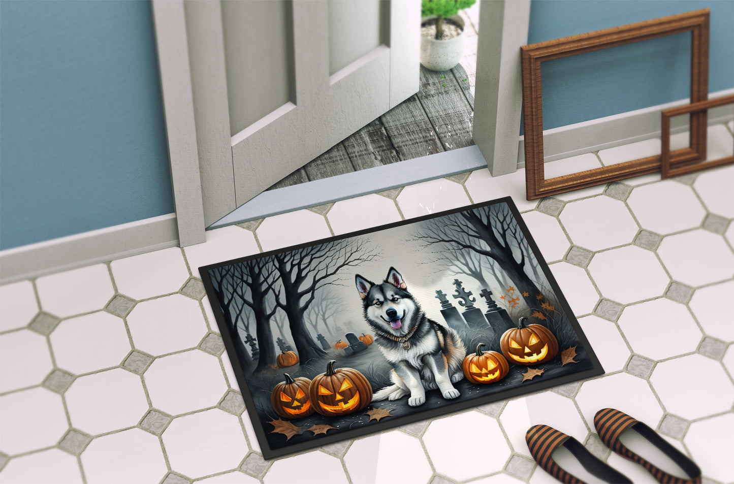 Alaskan Malamute Spooky Halloween Doormat