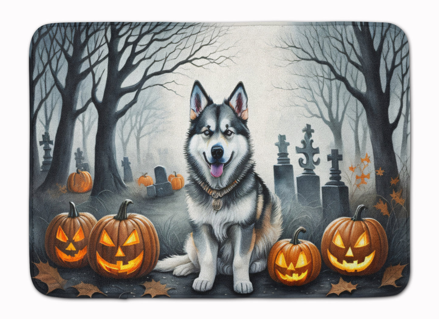 Buy this Alaskan Malamute Spooky Halloween Memory Foam Kitchen Mat