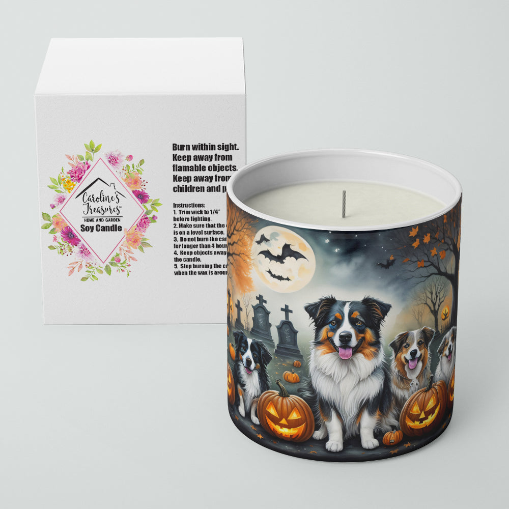 Australian Shepherd Spooky Halloween Decorative Soy Candle