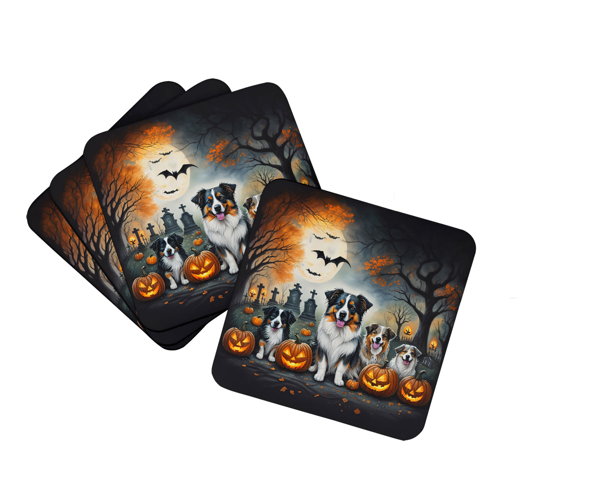 Buy this Australian Shepherd Spooky Halloween Foam Coasters