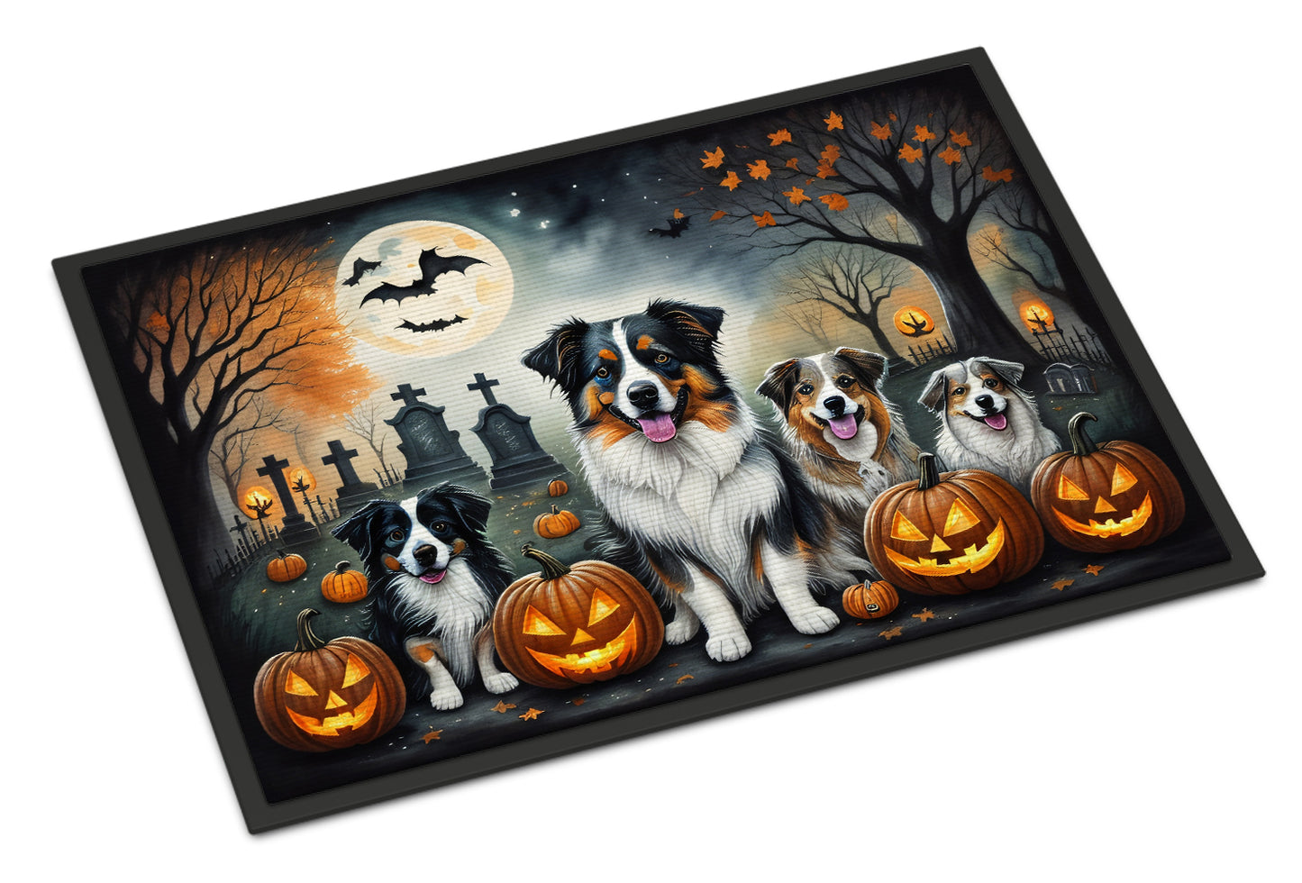 Buy this Australian Shepherd Spooky Halloween Doormat