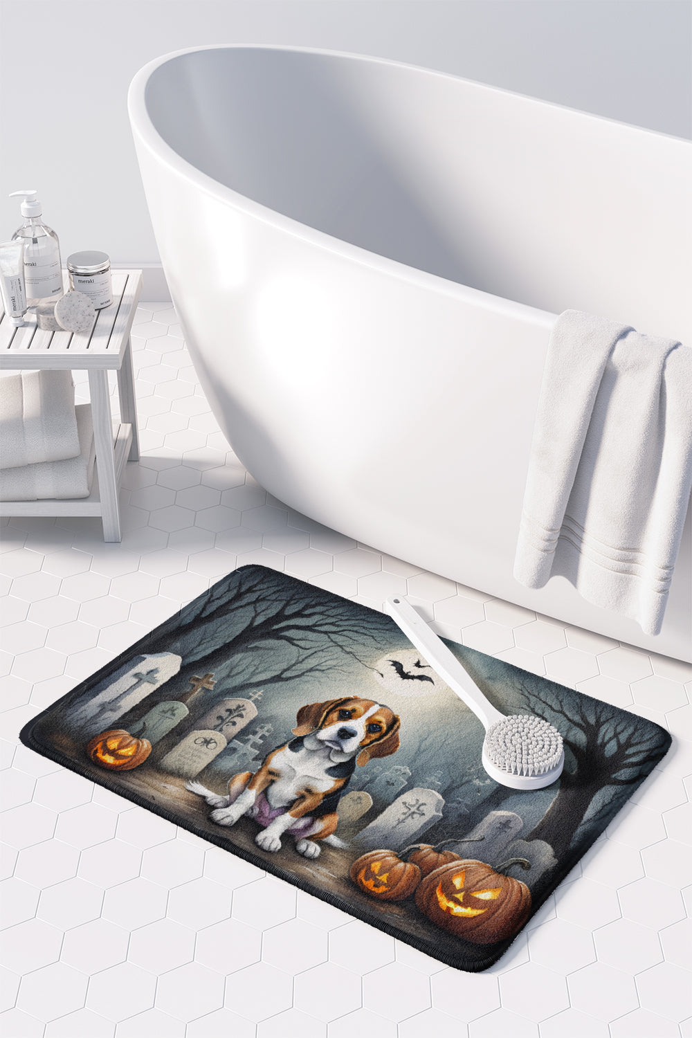 Beagle Spooky Halloween Memory Foam Kitchen Mat