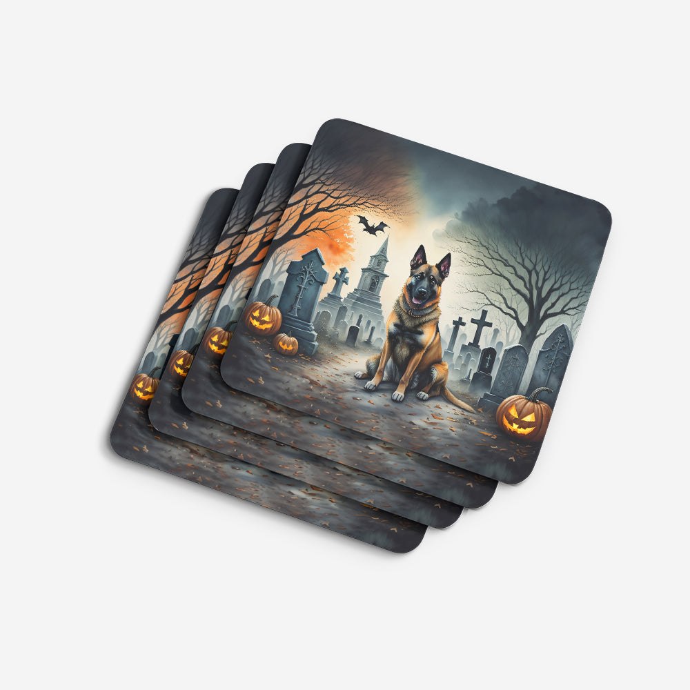 Belgian Malinois Spooky Halloween Foam Coasters