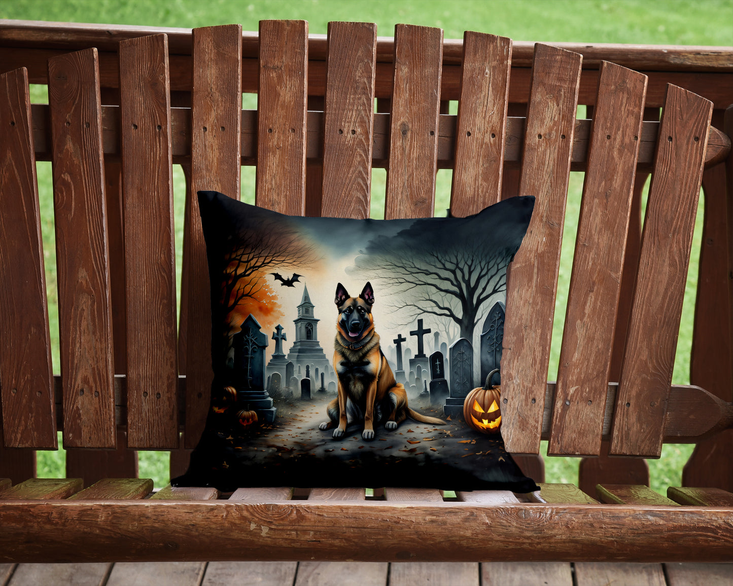 Belgian Malinois Spooky Halloween Throw Pillow