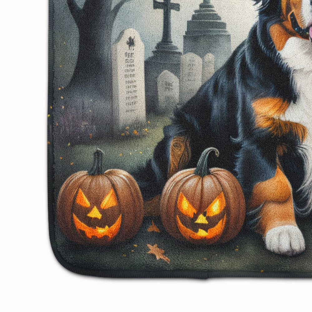 Bernese Mountain Dog Spooky Halloween Memory Foam Kitchen Mat
