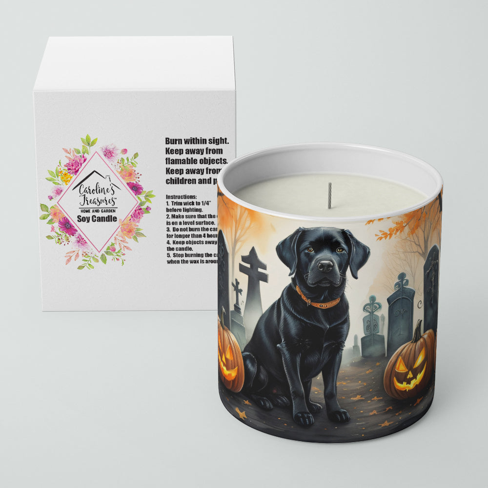 Black Labrador Retriever Spooky Halloween Decorative Soy Candle