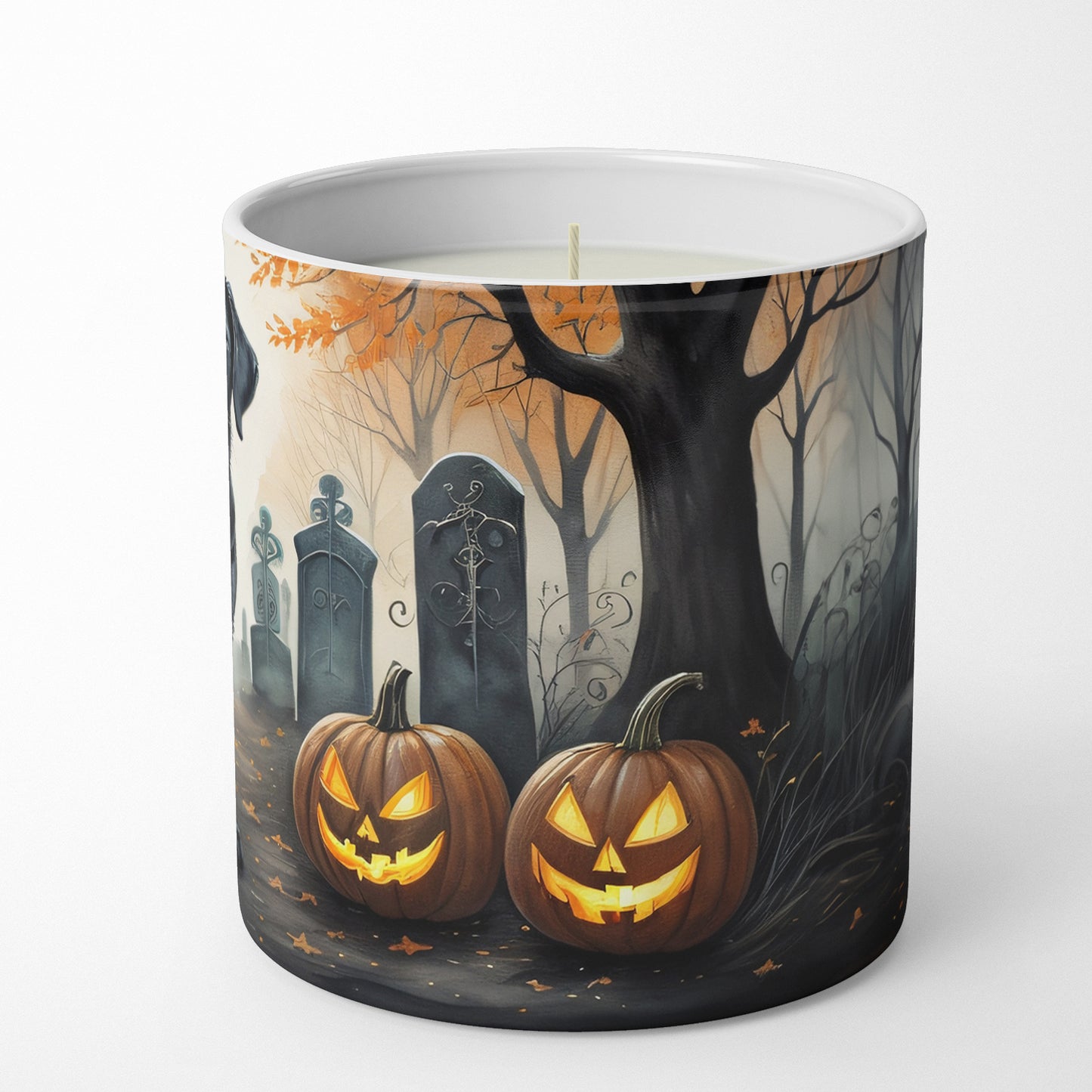 Black Labrador Retriever Spooky Halloween Decorative Soy Candle