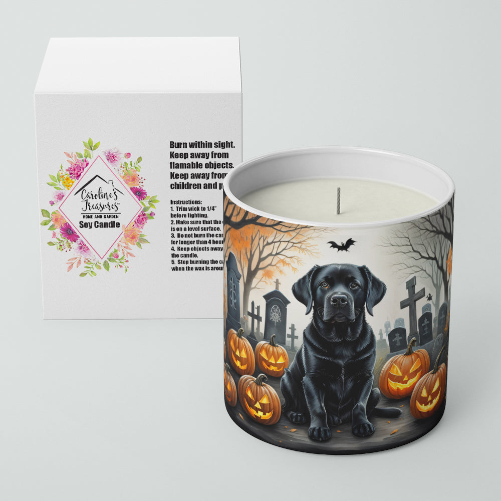 Black Labrador Retriever Spooky Halloween Decorative Soy Candle