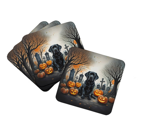 Buy this Black Labrador Retriever Spooky Halloween Foam Coasters