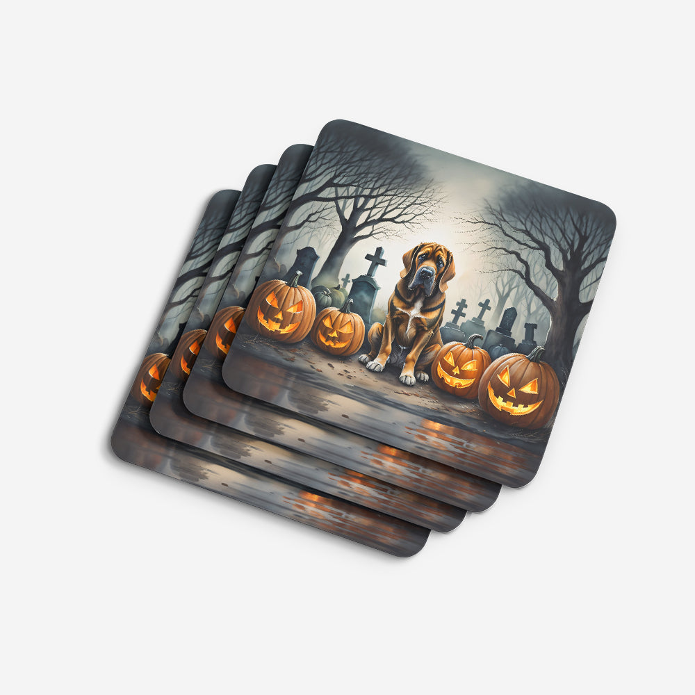 Bloodhound Spooky Halloween Foam Coasters