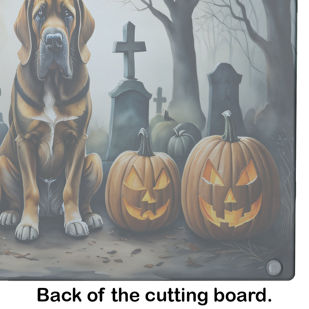 Bloodhound Spooky Halloween Glass Cutting Board