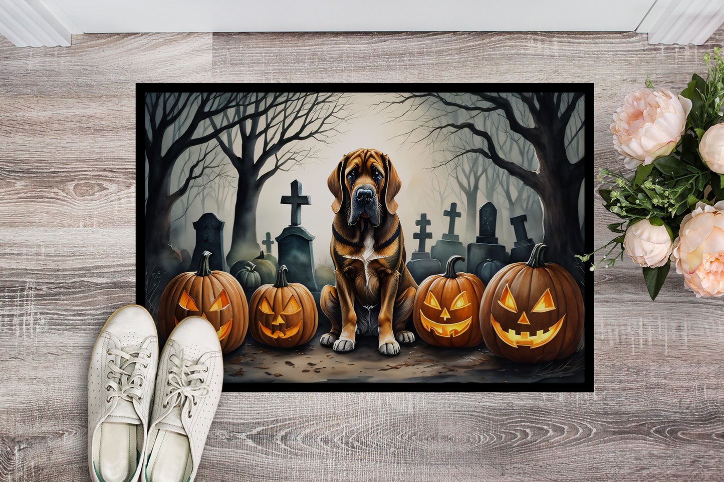 Bloodhound Spooky Halloween Doormat