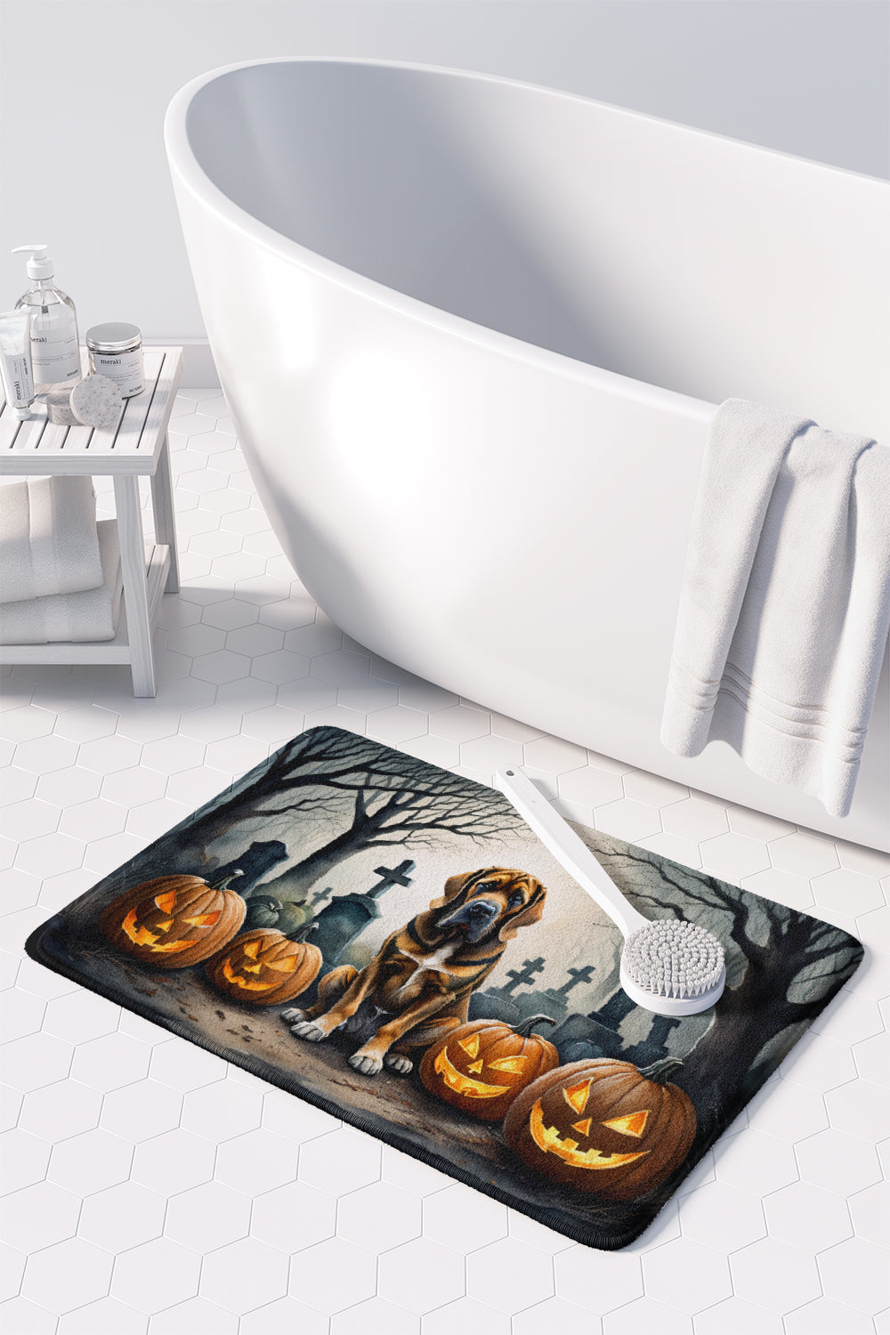 Bloodhound Spooky Halloween Memory Foam Kitchen Mat